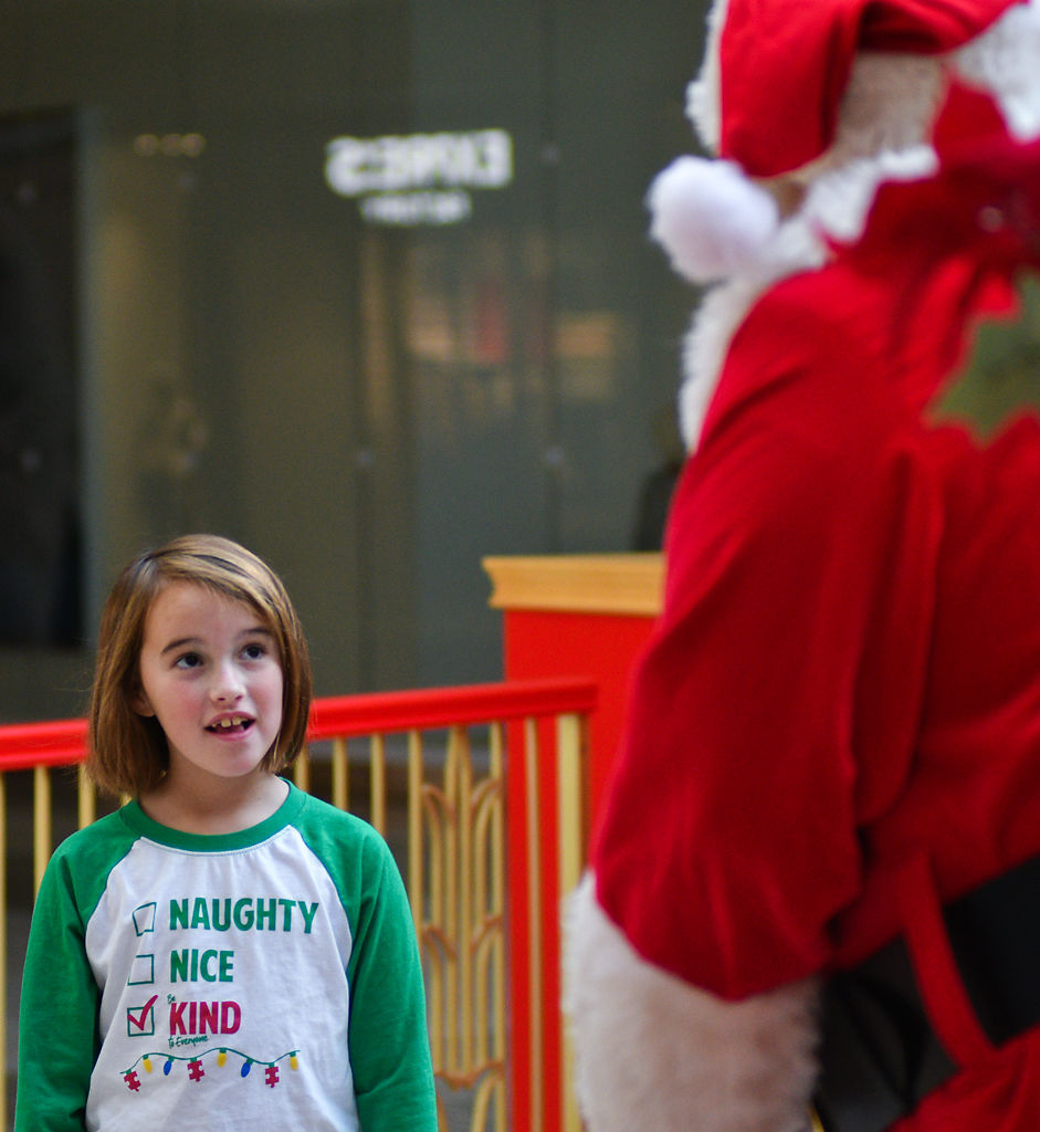Reagan Arnett greets Santa